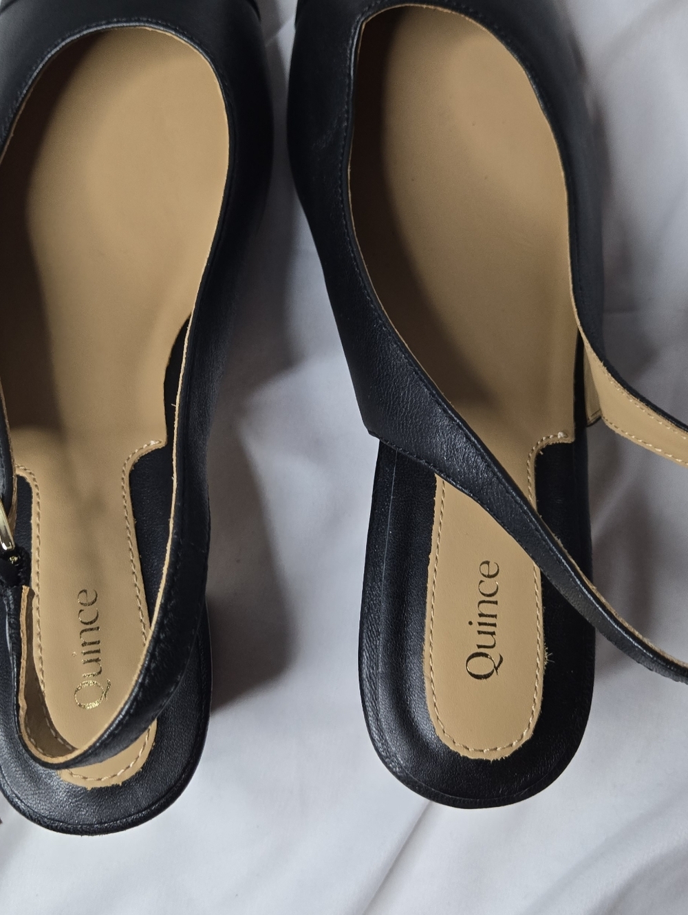 NWOT Quince Italian Black Leather 65MM Cap Toe Slingback Pump Women's 7 - Picture 9 of 12